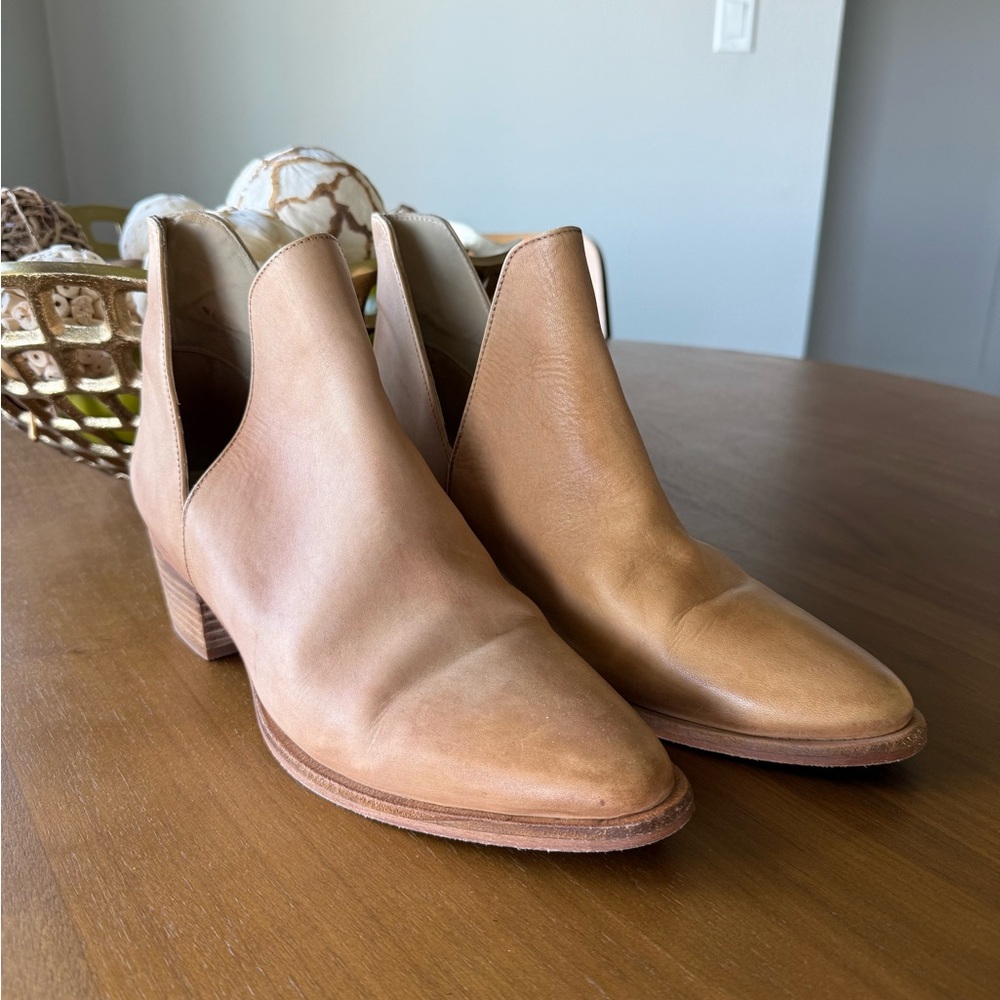 Free People Tan Leather Ankle Boots